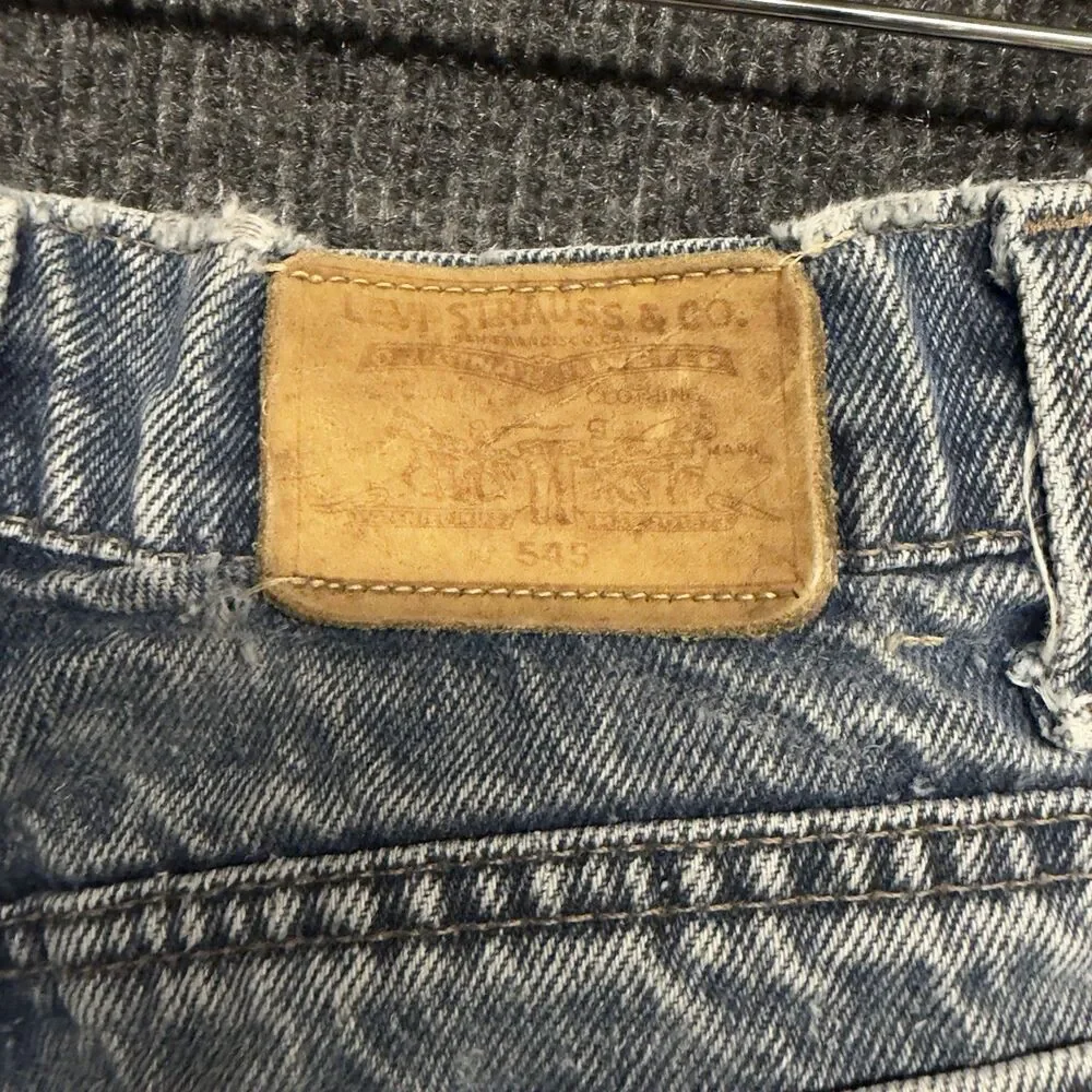 VTG 90s Levis 545 Relaxed Loose Fit Jeans Mens 38x30 Blue USA Made Distressed